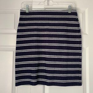Loft Navy Blue and White Skirt
